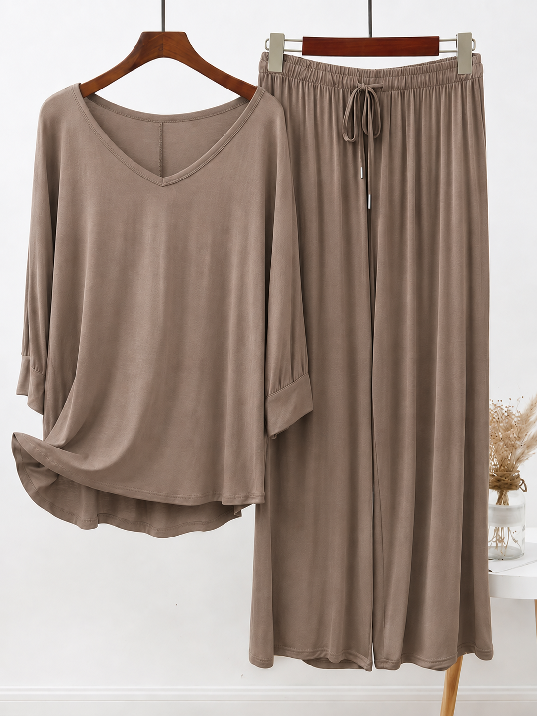 Coffee brown plain plazo