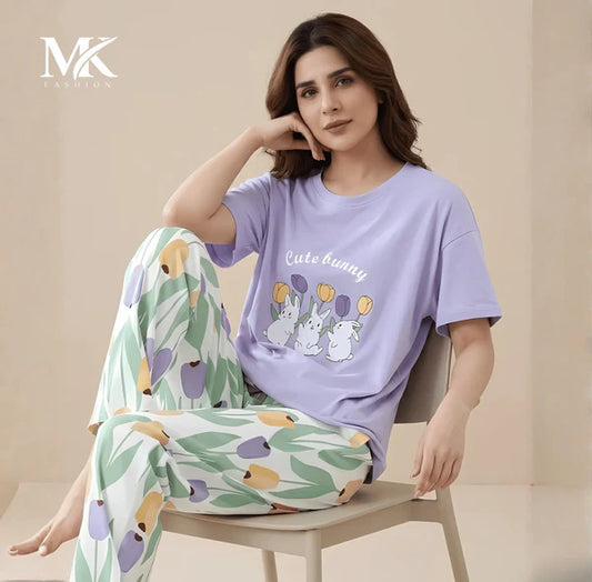Cute Bunny Printed Night Suit