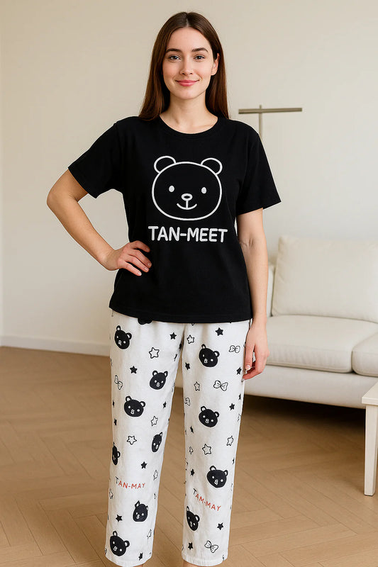Teddy Bear Printed Night Suit