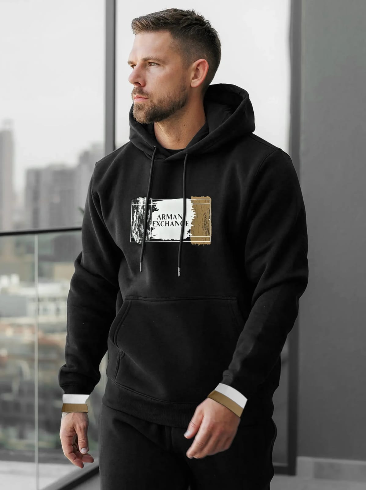 Super Soft Black Graphic Hoodie