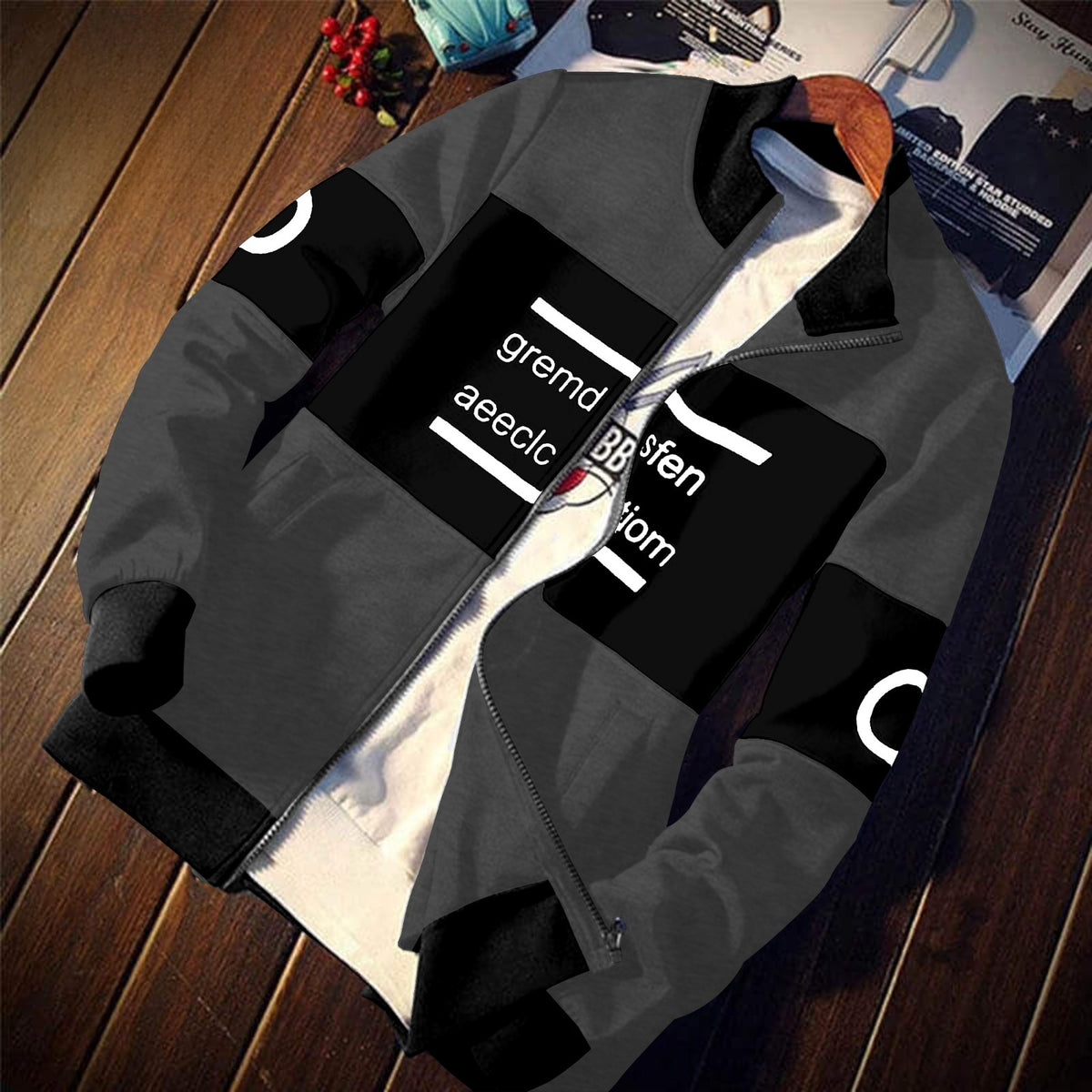 Panel Zipper Hoodie