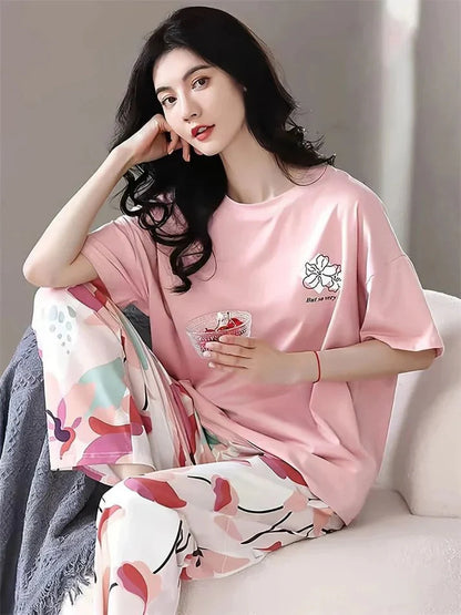 Pink Pocket Printed Night Suit
