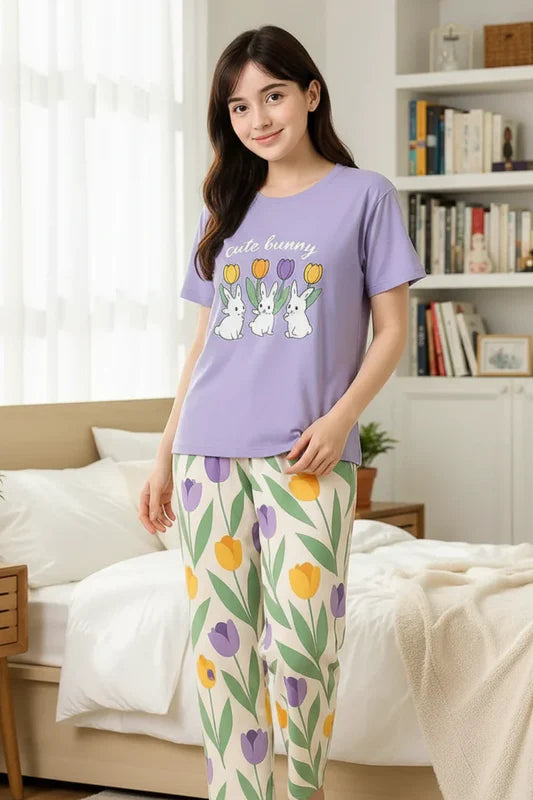 Cute Bunny Printed Night Suit